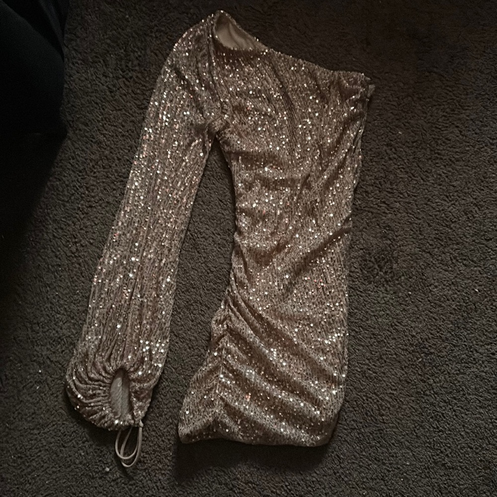 Cindy Lou one shoulder sequin dress by Lucy in the sky